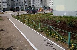 Ремонт газонного ограждения на придомовой территории дома по адресу ул. Делегатская, 35А