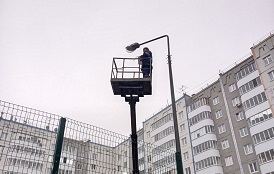 Замена уличных светильников по адресу ул. Целинная, 45