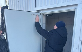 Ремонт двери мусорокамеры в доме по адресу ул. Строителей, 9